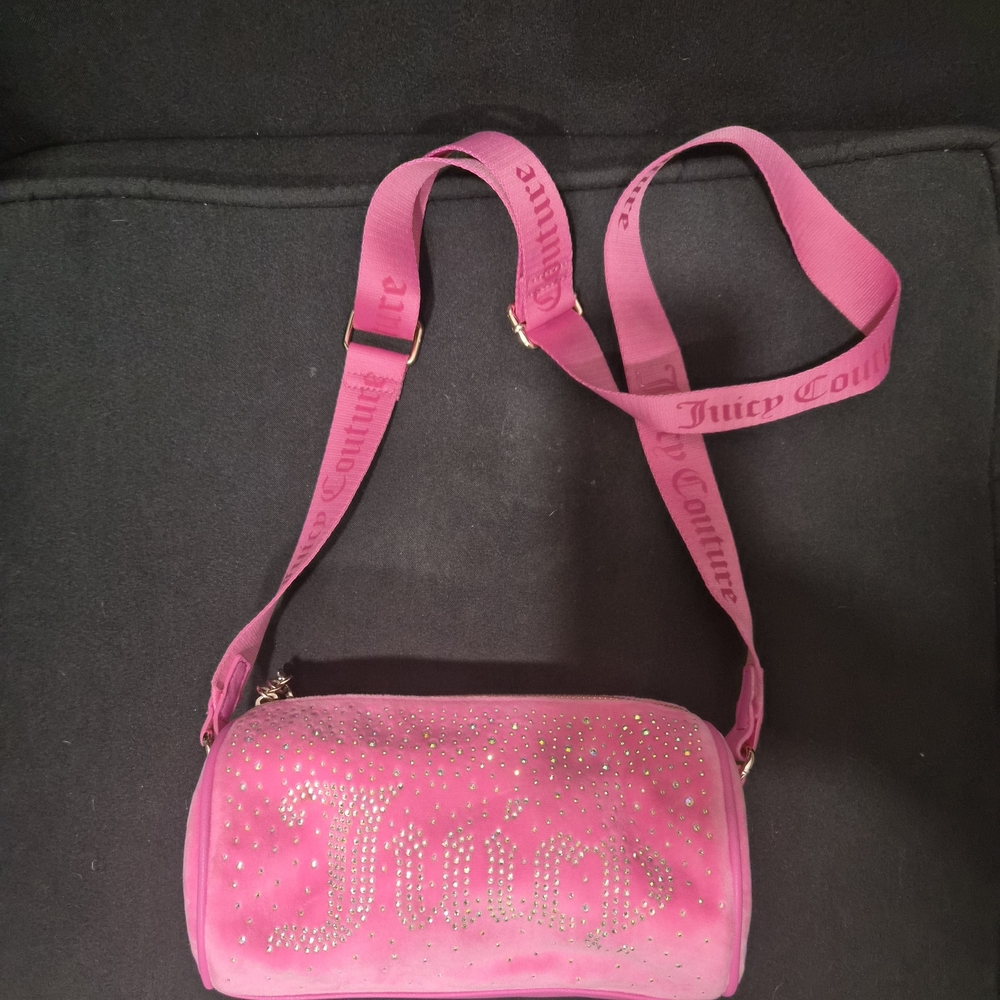 Juicy Couture Pink Crossbody Let It Shine Roll Bag Bright Pink Purse Barrel
